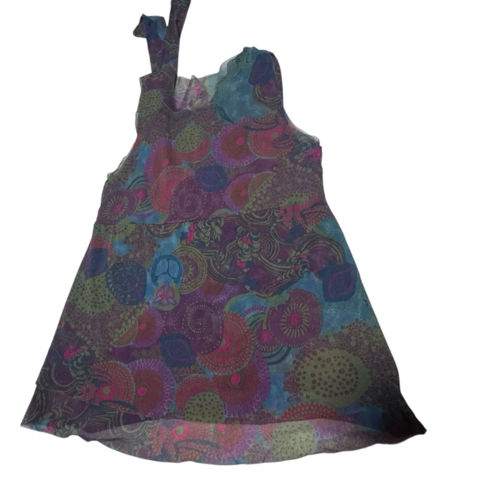 Boho wrap mesh tunic top by Daisy & Clover Y2K‎ Sz M babydoll psychedelic hippie - Picture 7 of 8